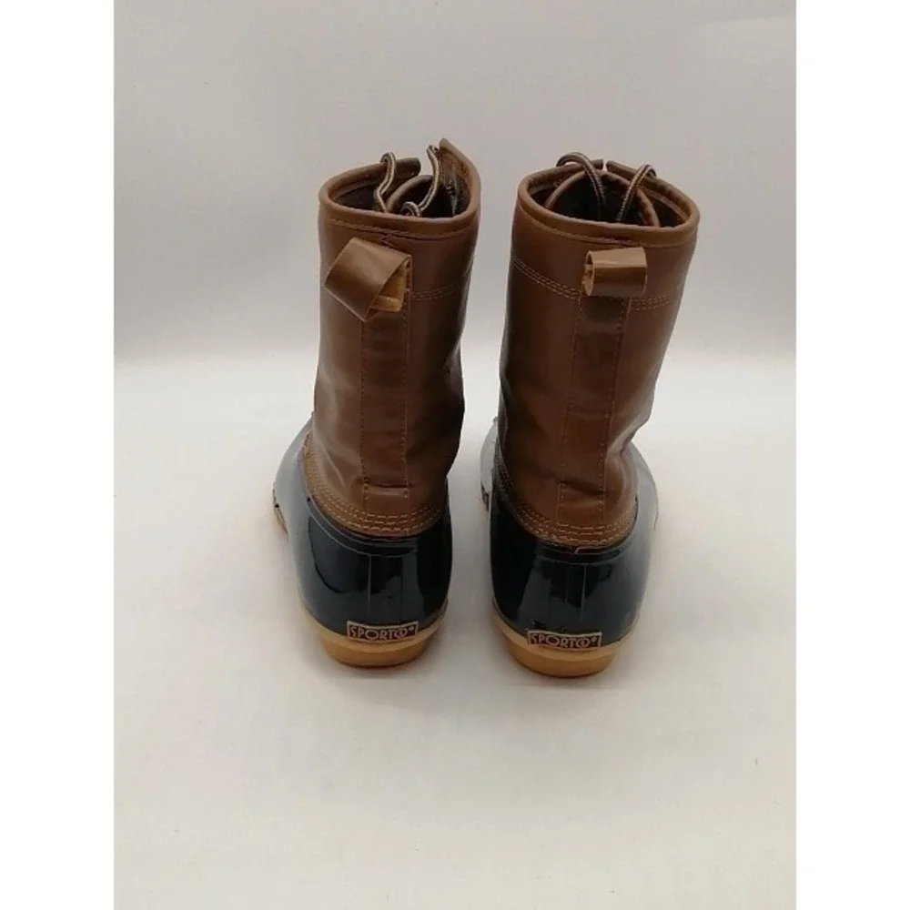 Sporto Boots Womens Elana Brown 10 Rain Duck Ankle Shoe Lined Comfort 80981